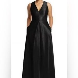 ALFRED SUNG Dupioni Black Sleeveless Dress